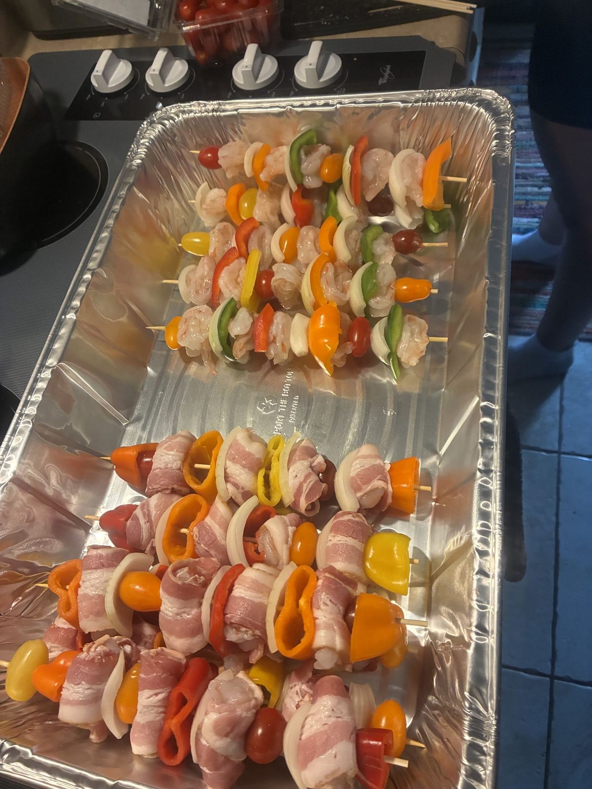 Shrimp kabobs made in house